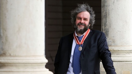 Sir Peter Jackson poses after receiving the Insignia of a Member of the Order of New Zealand / Getty